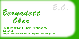 bernadett ober business card